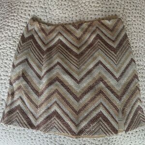 Missoni Zigzag Mini Skirt in Brown and Cream